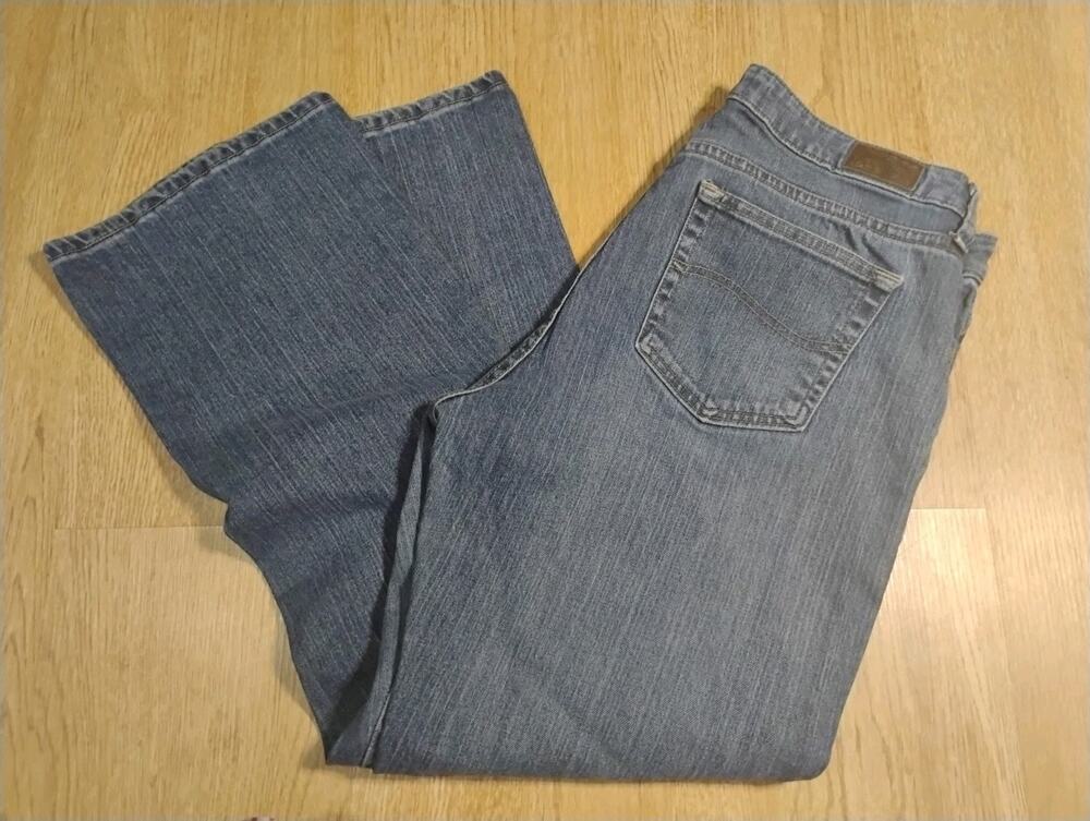 Lee at the waist Jean Women 14p Blue Denim Straight High Rise